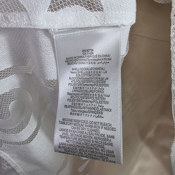 BCBGMAXAZRIA lace V neck Bell sleeves blouse - Picture 8 of 11